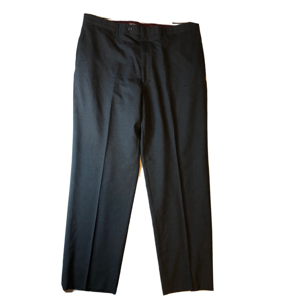 Pronto Uomo Couture - Men's 100% Wool -Solid Black Dress Pants Tag 40 - Fits 39"
